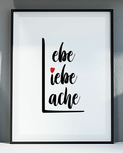 Lebe liebe lache wandbild - lache,