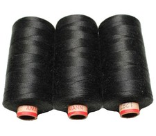 (0,004 € / m) 3x 1000m AMANN SABA 100 Nähgarn TOP ANGEBOT Schwarz - 1287