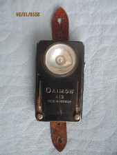 Alte antike Taschenlampe Daimon 413  MADE IN GERMANY  2WK ? mit orig. Riemen