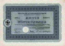 Deutsche Schiffskreditbank AG 1954 Duisburg Bremen Hamburg  Commerzbank 1000 DM