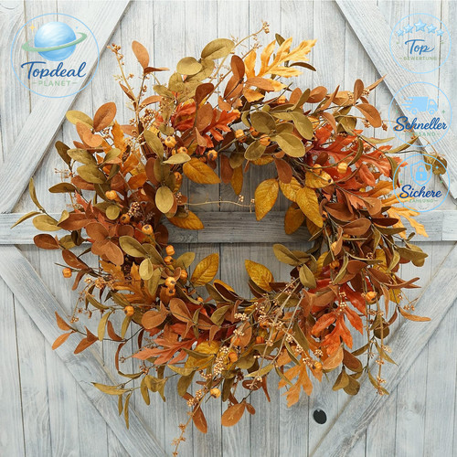Künstlicher herbstkranz mit - künstlicher,