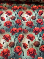 Stenzo Viskose-Jersey  "it´s raining Poppy´s " Mohnblumen 50cmx150cm