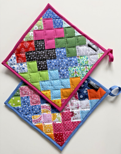 Patchwork topflappen set - patchwork, topflappen-set