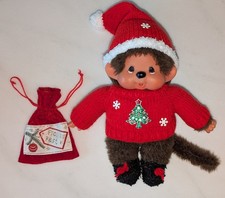 Etwas größeres Monchhichi 26 cm mit Weihnachtskleidung - Rarität
