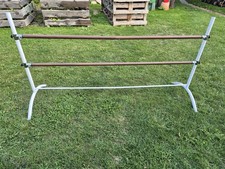 Ballettstange, Freistehend, Metall, Weiß und Braun Neuwertig