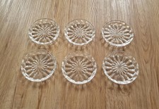 6 Kristallglas Untersetzer ca. 8,7cm Durchmesser "Sehr Gut"
