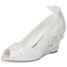 Damen Brautschuhe Satin Pumps