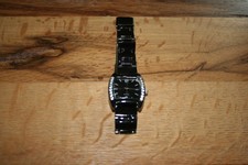 DAMENARMBANDUHR -SCHWARZ MIT  STEINEN - NEU OHNE KARTON - ARMBAND SCHWARZ -