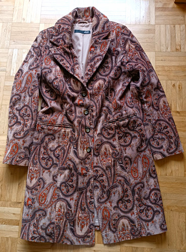 Damen mantel cord paisley - qs,