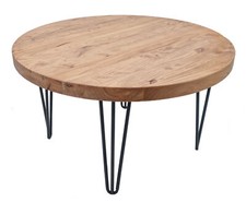 Holz Metall Beistelltisch Ulme