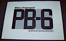 Nikon PB-6 Bedienungsanleitung / Anleitung in Deutsch - gebraucht