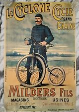 Vintage Fahrrad Plakat Poster Le Cyclone Cycle Sans Chaine 80er Jahre Verkerke