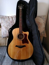 Harley Benton Baritone Akustik Western Gitarre mit Cutaway und Tonabnehmer