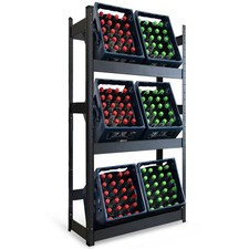 Flaschenkastenständer Getränkekistenregal aus Stahl 3 bis 9 Kästen Schwarz Osaka