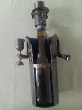 Weinflaschenhalter Metallfigur  " Der fröhliche Zecher? "  sehr dekorativ