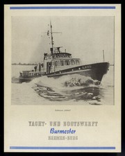 Grosse alte Werbung 1960 Zollboot ELBING Zollkreuzer Werft Burmester Bremen-Burg