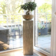 Säule Holzsäule Dekosäule Ständer Sockel Blumenständer Holz Grauwash klein 65 cm