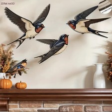 3Stk. Vogel Schwalbe Familie