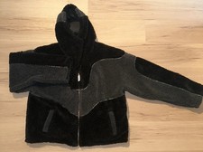 Trendt Vision Teddyjacke Fleece Jacke Schwarz Grau Gr. L