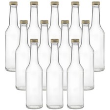 mikken 12x Glasflasche 350 ml Ölflasche Likörflasche Schnapsflasche Deckel gold