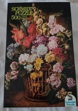 Schmidt Spiele Puzzle 500 Teile -Großer Blumenkorb- Altmeister Gemälde A.L. Kunz