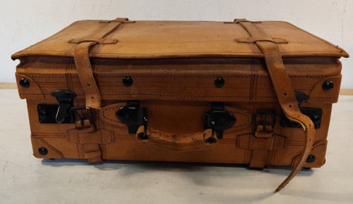 Kleiner leder koffer antik - leder,