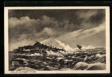 Hallig Oland, Hallig im Sturm