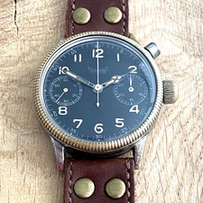 [253] HANHART Monopusher - Chronograph WW2 Fliegeruhr - German Aviator Watch