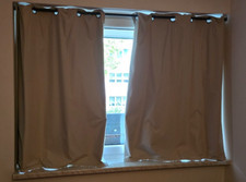 Verdunkelungsvorhang grau für Fenster 180x130cm (BxH) mit Spannstange anthrazit