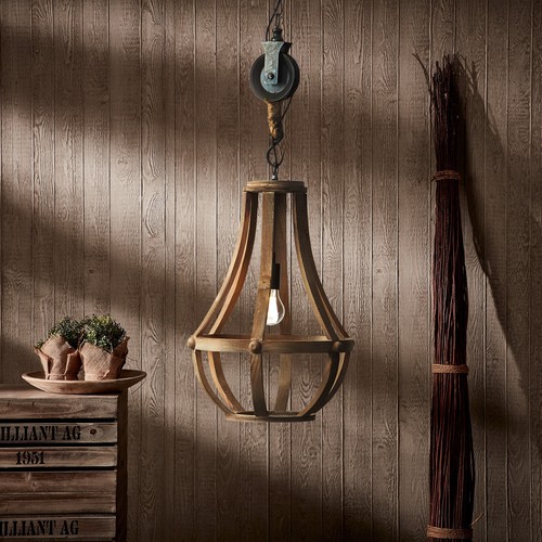 Holz pendelleuchte rustikal - holz,