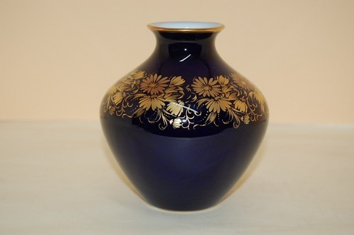 Vase echt kobalt gold - vase,