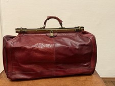 Vintage Arzt Tasche Hebamme Tasche Weekender Weinrot Leder / Köln H. Nettesheim