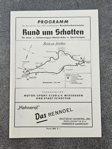 Schotten 1947 programme - schotten,