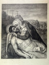 Wunderbare Zeichnung, Beweinung Jesu Christi, 1848 Signiert Vogel 