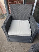 sunfun Gartenmöbel Set (2 Sessel + Sofa) Polyrattan mit Auflagen