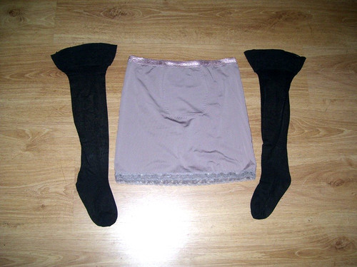 Nylon unterrock mit slip - slip, "
