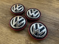 4 Original VW Radkappen  Deckel Nabendeckel Nabenkappen  Rot 5G0601171B