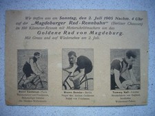 274) Postkarte 1905 MAGDEBURG - Radrennen "Das goldene Rad", FAHRRAD Radrennbahn