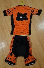 Damen Fahrrad-Set, Trikot + Hose, Bike, MTB, Rennrad, Gr. L,Katze