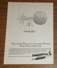 Seltene Werbung SCHICK INJECTOR Rasierer - Schöne Rasur ist starkes Gefühl 1977