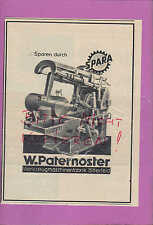 BITTERFELD, Werbung 1936, W. Paternoster Werkzeug-Maschinen-Fabrik