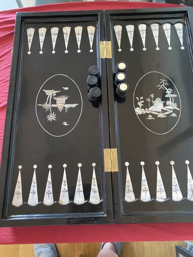 Backgammon koffer holz mit - backgammon,