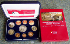 Italien 2019 KMS PP 3,88 Euro & Münze 2 € Leonardo da Vinci & 5 Maccari Silber