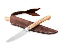 LionSteel Ago Olive Wood Messer Feststehend M390 Lederscheide EDC ✔️ 02LS087