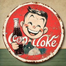 Blechschild rund Coke Cola