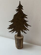 Holz Metall Deko Tanne Christbaum Shabby Landhaus Impressionen Rost Weihnachten