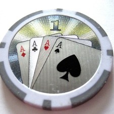 CASINO LAS VEGAS Nevada, USA Laser Silberglanz Jeton Spielwert 1  (1.11)