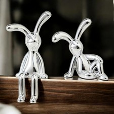 Hasen sitzend Chrom Deko