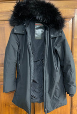 PRADA Jacke Winterjacke Kapuze abnehmbar mit Echtfell Gr IT 40 DE ca. 34 Schwarz