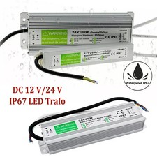 DC 12V 24V LED Wasserdicht Trafo Transformator Netzteil IP67 LED Strip 10-200W